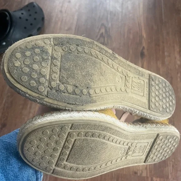 Miz Mooz Yellow Espadrilles with Brown Strap - Picture 4 of 5